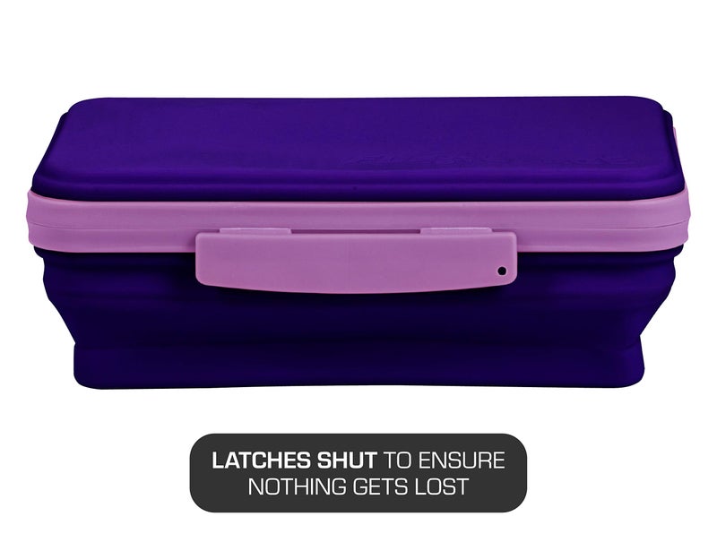 It's Academic Flexi Storage Boxes with Lids, Collapsible Pencil Case for Craft and School Supplies, 4-Pack, Assorted - Image 3